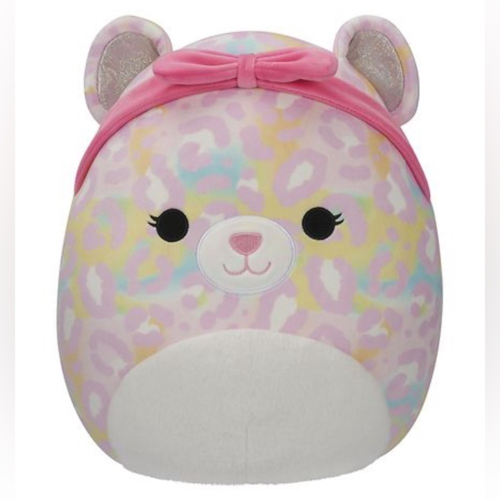 Rainbow 5” Leopard with Pink Headband Original Squishmallows Stuffed Animal